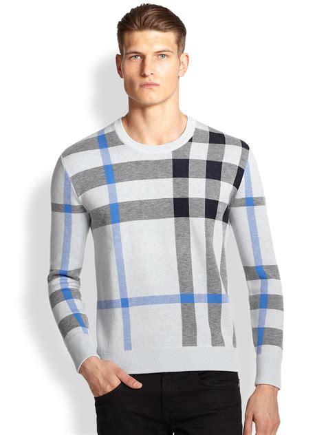 burberry check sweater mens|Burberry sweatshirt men's price.